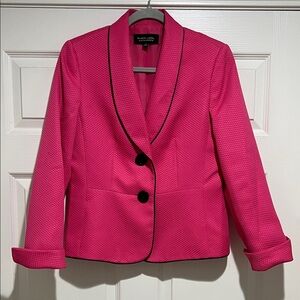 Evan Picone Fuchsia Blazer with Black Trim